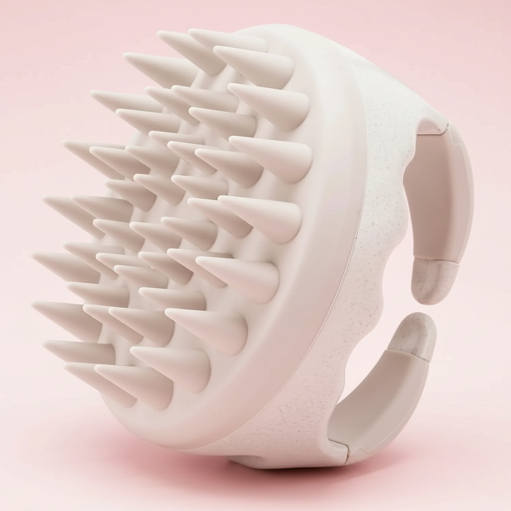 Brosse de massage du cuir chevelu en silicone pour le lavage des cheveux et l'élimination des pellicules .