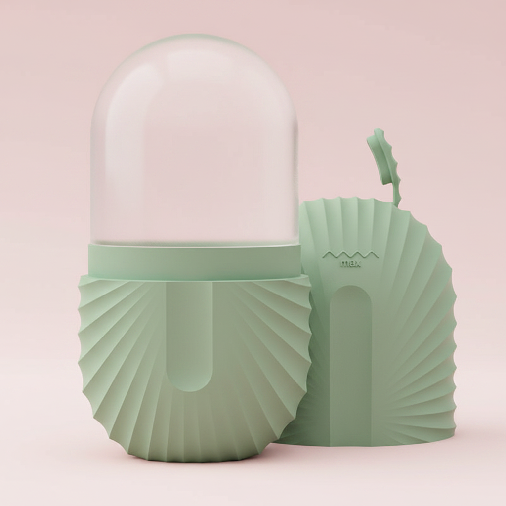 Moule Vert - fond rose pastel